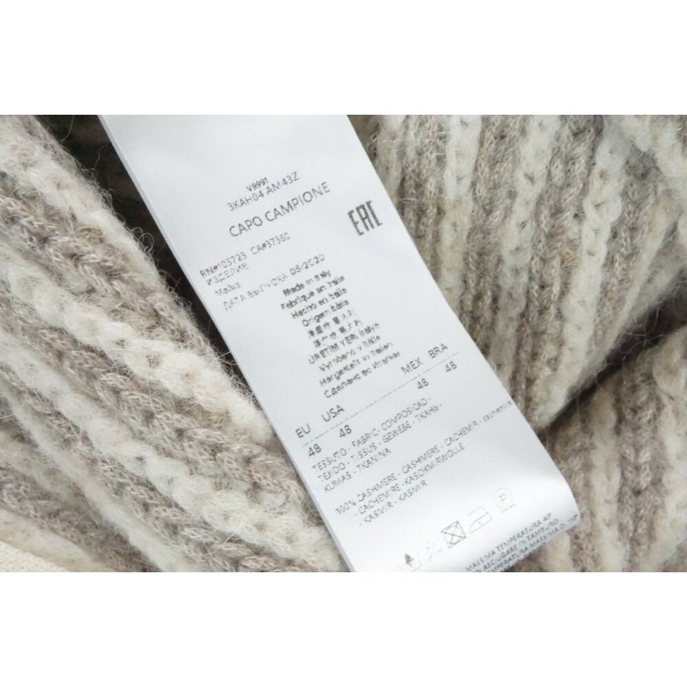 Giorgio Armani Black Label Beige 100% Cashmere Zip Up Sweater Sz 48 NEW - Picture 7 of 7